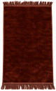  Tapis de prière adulte ultra-doux - couleur marron unie sans motif franges simples - 67 x 108 cm