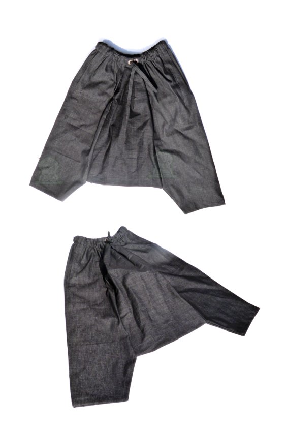 Pantalon sarouel jeans Noir Al-Haramayn Deluxe (Taille M) - Modèle Cordon  et poche avec fermeture zip