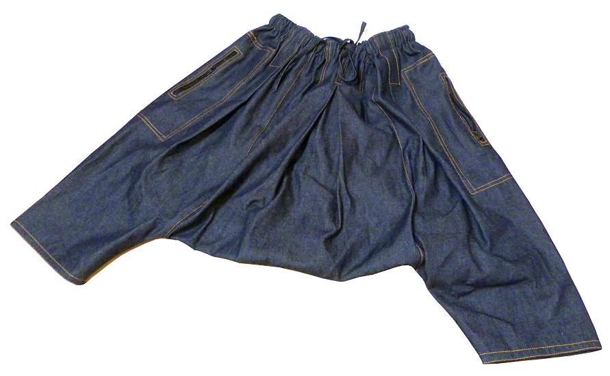 Pantalon sarouel jeans Noir Al-Haramayn Deluxe (Taille M) - Modèle Cordon  et poche avec fermeture zip