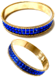 Bracelet pour femme avec strass bleu brillant