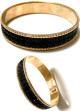 Bracelet pour femme avec strass noir brillant