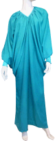Robe Abaya modele papillon pour femme - Taille standard - Couleur vert emeraude
