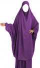 Jilbab adulte 2 pieces - Cape + Jupe evasee - Couleur violet fonce