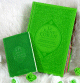 Pack Cadeau Vert clair : Le Saint Coran Rainbow et La citadelle du musulman (français/arabe/phonétique)