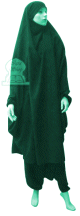 Jilbab deux (2) pieces cape et sarouel (pantalon) - Couleur Vert emeraude