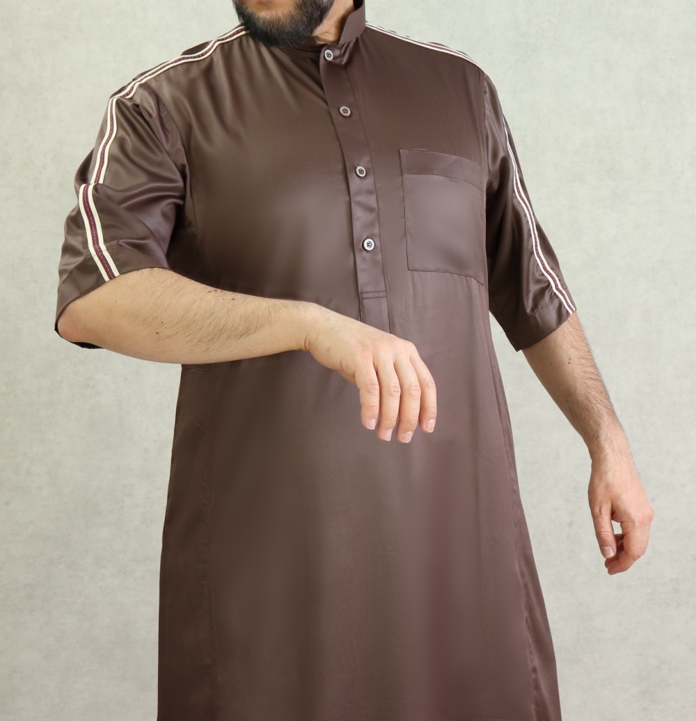 Qamis élégant de qualité supérieure couleur beige pour homme musulman -  Prêt à porter et accessoires