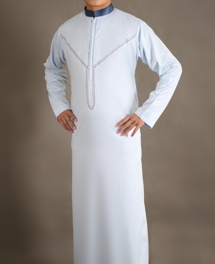 Qamis élégant de qualité supérieure couleur beige pour homme musulman