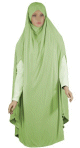 Grande cape - Hijab long de priere pour femme avec fentes - Couleur vert clair