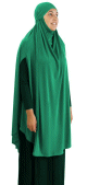 Grande cape - Hijab long de priere pour femme avec fentes - Couleur vert chic