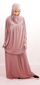 Jilbab Sport ample deux pieces (Cape + Jupe) pour femme - Marque Best Ummah - Couleur vieux rose