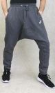 Pantalon jogging Sarouel molletonne bande noire pour homme - Marque Best Ummah - Couleur Gris fonce chine