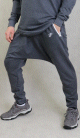 Pantalon Seroual Jogging leger homme poches zip blanches - Marque Best Ummah - Couleur Gris fonce chine