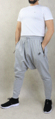 Pantalon jogging Seroual coton leger pour homme poches zip noires - Sarouel Marque Best Ummah - Couleur Gris clair chine