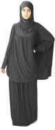 Jilbab Sport ample deux pieces (Cape + Jupe) pour femme - Marque Best Ummah - Couleur gris fonce