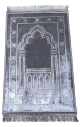 Tapis de luxe epais et ultra-doux - Grande taille (80 x 120 cm) avec motifs - Couleur gris clair brillant (argente)
