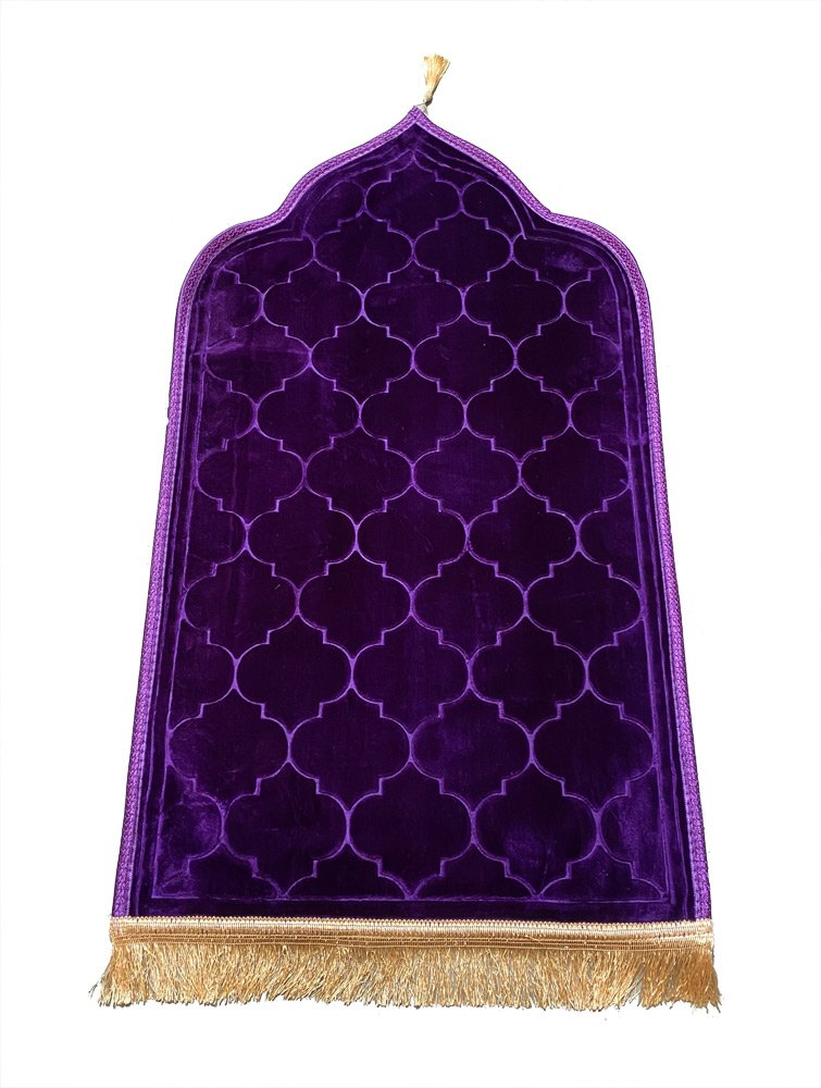 Grand tapis de prière épais ultra-confortable avec motifs en couleurs  (Plusieurs couleurs disponibles) - Sajjadat-Salat pour musulman