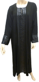 Abaya noire "Bushra" avec broderies