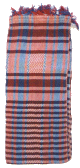Foulard palestinien à carreaux rouge et bleu (100% coton)
