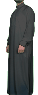 Qamis Al-Haramayn noir brode avec son pantalon (Taille M)