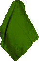 Hijab (foulard carre 1m20) de couleur vert fonce en tissu crepe
