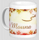 Mug prénom arabe féminin "Mouna" - منى Mug prénom arabe féminin "Mouna" - منى