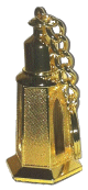 Parfum concentre Musc d'Or "Oud Aseel" en jolie bouteille porte cle dore - Pour hommes