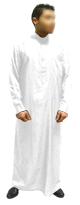 Qamis Blanc avec col et manches longues - Blanc